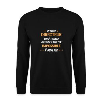 Super directeur - Sweat-shirt Unisexe - noir - Devant - Alina (178cm) & Michal (187cm)