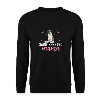 St. Bernard St. Bernard Dog Dog - Unisex Sweatshirt - black - Front - Alina (178cm) & Michal (187cm)