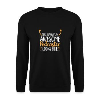 Podcaster Podcast - Unisex Sweatshirt - black - Front - Alina (178cm) & Michal (187cm)