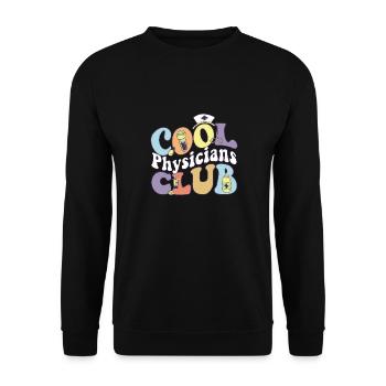 Cool Physicians Club Doctor PHD MD Practitioner - Unisex Pullover - Schwarz - Vorne - Alina (178cm) & Michal (187cm)