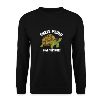 Cute Funny Shell Yeah I Love Tortoises Turtle Rept - Unisex Pullover - Schwarz - Vorne - Alina (178cm) & Michal (187cm)