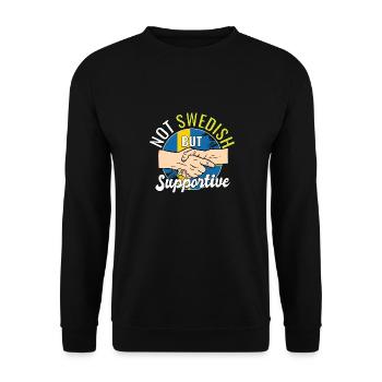 Pas suédois mais voyageur du pays qui vous soutient - Sweat-shirt Unisexe - noir - Devant - Alina (178cm) & Michal (187cm)