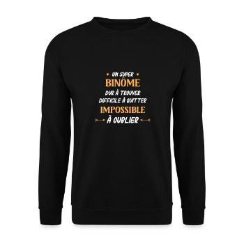 binome - Sweat-shirt Unisexe - noir - Devant - Alina (178cm) & Michal (187cm)