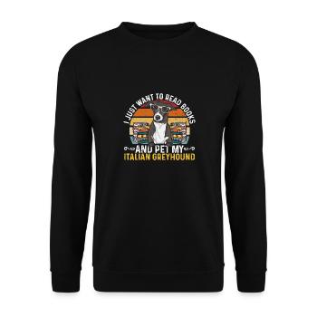 Italienischer Windspiel Windhund Hunde - Unisex Pullover - Schwarz - Vorne - Alina (178cm) & Michal (187cm)