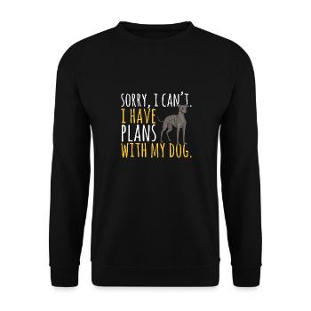 Italienischer Windspiel Windhund Hunde - Unisex Pullover - Schwarz - Vorne - Alina (178cm) & Michal (187cm)