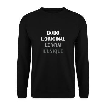 L'original le vrai l'unique bobo - Sweat-shirt Unisexe - noir - Devant - Alina (178cm) & Michal (187cm)
