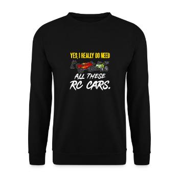 RC Car Ferngesteuertes Auto - Unisex Pullover - Schwarz - Vorne - Alina (178cm) & Michal (187cm)