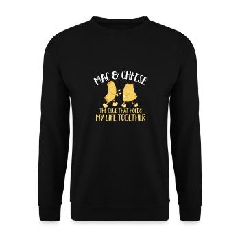 Macaroni Cheese Lover Mac And Cheese - Unisex Sweatshirt - black - Front - Alina (178cm) & Michal (187cm)