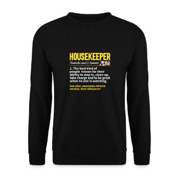Aide domestique, femme de ménage, femme de ménage - Sweat-shirt Unisexe - noir - Devant - Alina (178cm) & Michal (187cm)