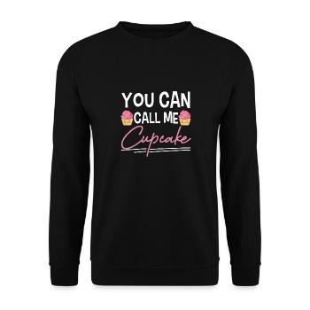 Mignon tu peux m’appeler cupcake pâtisserie glaçage rose - Sweat-shirt Unisexe - noir - Devant - Alina (178cm) & Michal (187cm)