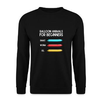 Balloon Animal Party Balloon Artist - Unisex Sweatshirt - black - Front - Alina (178cm) & Michal (187cm)