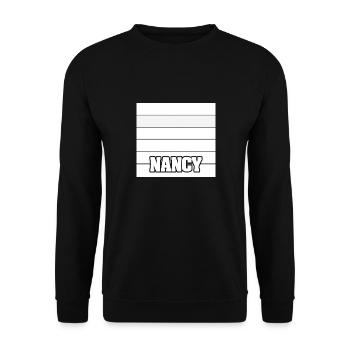 Nancy als Frauenname - Unisex Pullover - Schwarz - Vorne - Alina (178cm) & Michal (187cm)