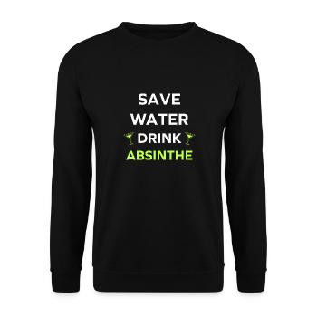 Wasser sparen, Absinth trinken - Unisex Pullover - Schwarz - Vorne - Alina (178cm) & Michal (187cm)