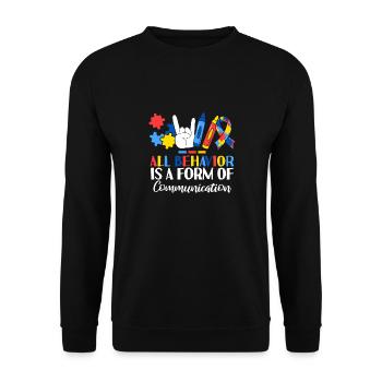 All Behavior Is A Form Of Communication ABA - Unisex Sweatshirt - black - Front - Alina (178cm) & Michal (187cm)