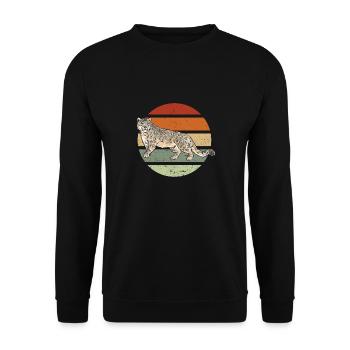 Schneeleopard - Unisex Pullover - Schwarz - Vorne - Alina (178cm) & Michal (187cm)