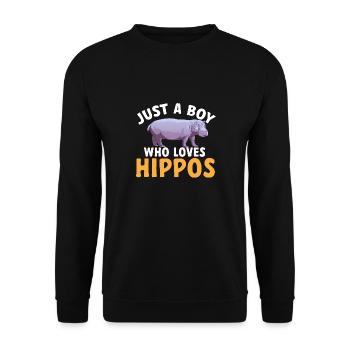 Hippopotame Hippopotame - Sweat-shirt Unisexe - noir - Devant - Alina (178cm) & Michal (187cm)