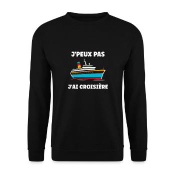 J'peux pas j'ai Croisière - Sweat-shirt Unisexe - noir - Devant - Alina (178cm) & Michal (187cm)