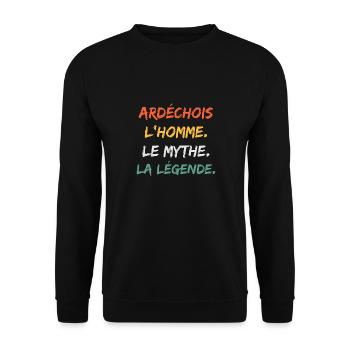 Ardéchois - Sweat-shirt Unisexe - noir - Devant - Alina (178cm) & Michal (187cm)