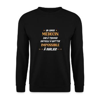 médecin - Sweat-shirt Unisexe - noir - Devant - Alina (178cm) & Michal (187cm)