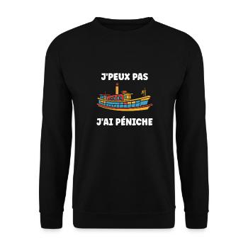 Bateau humour péniche - Sweat-shirt Unisexe - noir - Devant - Alina (178cm) & Michal (187cm)