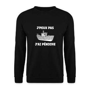 Bateau humour péniche - Sweat-shirt Unisexe - noir - Devant - Alina (178cm) & Michal (187cm)