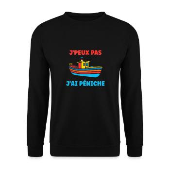Bateau humour péniche - Sweat-shirt Unisexe - noir - Devant - Alina (178cm) & Michal (187cm)