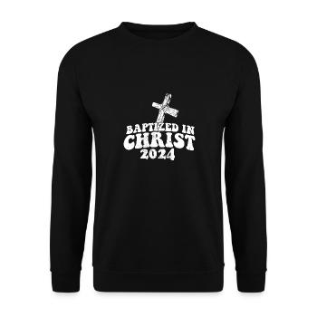 Baptized In Christ 2024 Religious Christian - Unisex Pullover - Schwarz - Vorne - Alina (178cm) & Michal (187cm)