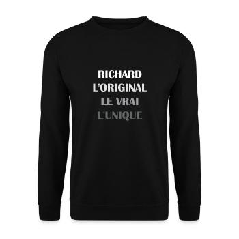 richard - Sweat-shirt Unisexe - noir - Devant - Alina (178cm) & Michal (187cm)