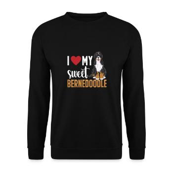 Bernedoodle Dog - Unisex Sweatshirt - black - Front - Alina (178cm) & Michal (187cm)