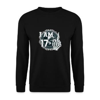 I'm 17 plus 1 middle finger Skull funny 18th - Unisex Sweatshirt - black - Front - Alina (178cm) & Michal (187cm)