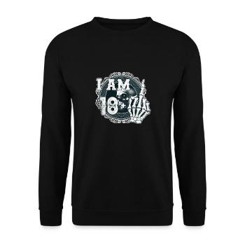 I'm 18 plus 1 middle finger Skull funny 19th - Unisex Sweatshirt - black - Front - Alina (178cm) & Michal (187cm)