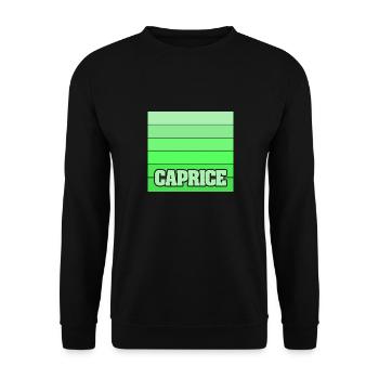 Geschenk für Caprice - Unisex Pullover - Schwarz - Vorne - Alina (178cm) & Michal (187cm)