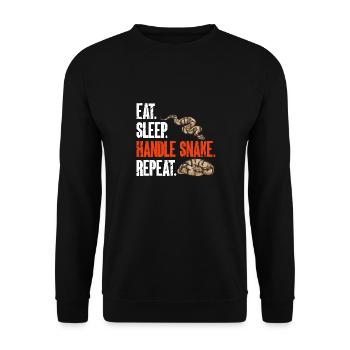 Ball Python Schlange Königspython - Unisex Pullover - Schwarz - Vorne - Alina (178cm) & Michal (187cm)