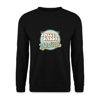 Sweet Sassy and 13 13th Birthday Party Celebrant - Unisex Pullover - Schwarz - Vorne - Alina (178cm) & Michal (187cm)