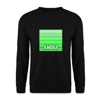 Amira als Tochter - Unisex Pullover - Schwarz - Vorne - Alina (178cm) & Michal (187cm)