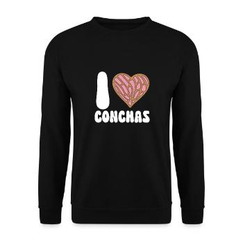 Concha Hispanic Mexican Pan Dulce - Unisex Sweatshirt - black - Front - Alina (178cm) & Michal (187cm)