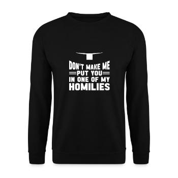 Priest Catholic Christian priest - Unisex Sweatshirt - black - Front - Alina (178cm) & Michal (187cm)