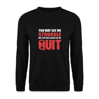 Fitness Fitness Trainer Gym - Unisex Sweatshirt - black - Front - Alina (178cm) & Michal (187cm)