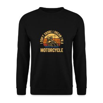 I don't snore i dream i'm a motorcycle - Sweat-shirt Unisexe - noir - Devant - Alina (178cm) & Michal (187cm)