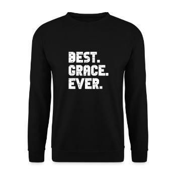 Best Grace Ever Retro Geschenk Spruch Geburtstag - Unisex Pullover - Schwarz - Vorne - Alina (178cm) & Michal (187cm)