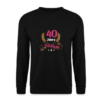 40 Jahre Jubiläum Firmenjubiläum Mitarbeiterin - Unisex Pullover - Schwarz - Vorne - Alina (178cm) & Michal (187cm)
