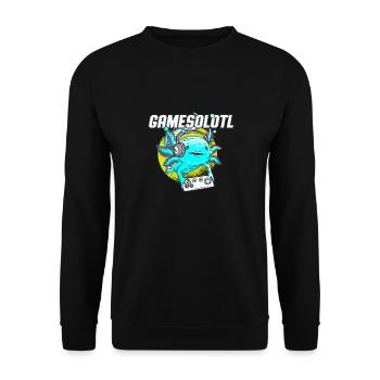 Video Game Player Axolotl Pun Axolotl Gamer - Unisex Sweatshirt - black - Front - Alina (178cm) & Michal (187cm)