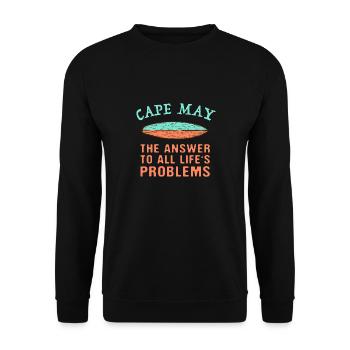 Cape May Answer To All Life's Problems Surfing - Unisex Sweatshirt - black - Front - Alina (178cm) & Michal (187cm)