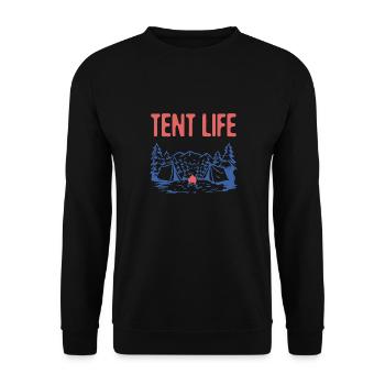 Tent Life Camping Summer Camper Tropical Hiking - Unisex Pullover - Schwarz - Vorne - Alina (178cm) & Michal (187cm)