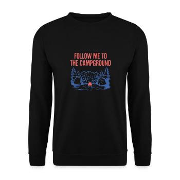 Follow Me to the Campground Wildlife Camping - Unisex Sweatshirt - black - Front - Alina (178cm) & Michal (187cm)