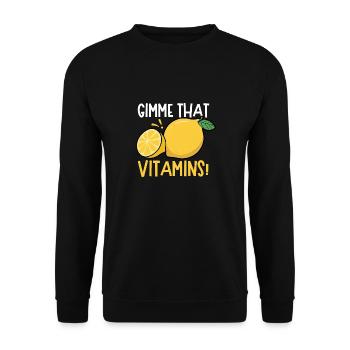 Gimme Vitamins Citrus Citron d'été - Sweat-shirt Unisexe - noir - Devant - Alina (178cm) & Michal (187cm)