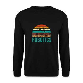 Über Robotik nachdenken Mechaniker Ingenieur - Unisex Pullover - Schwarz - Vorne - Alina (178cm) & Michal (187cm)