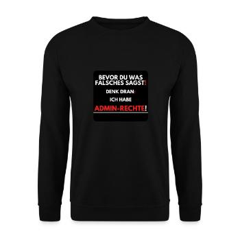 Bevor du was falsches sagst, ich habe - Unisex Pullover - Schwarz - Vorne - Alina (178cm) & Michal (187cm)