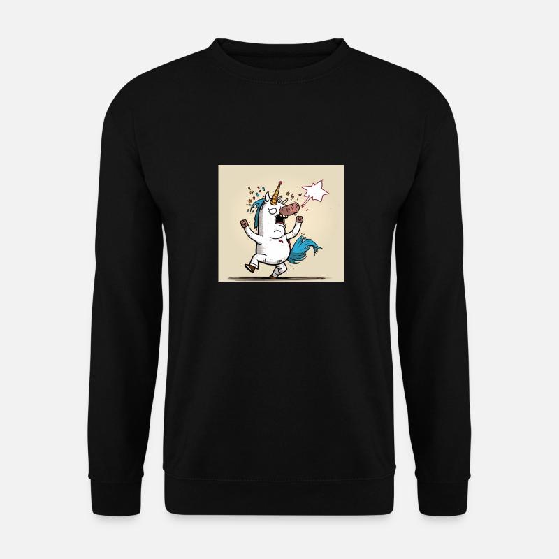 Einhorn Comic! Geschenkidee - Unisex Pullover - Schwarz