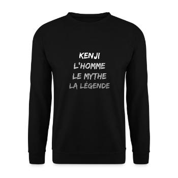 kenji 'homme le mythe la légende - Sweat-shirt Unisexe - noir - Devant - Alina (178cm) & Michal (187cm)